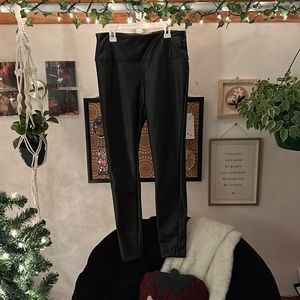 faux black leather pants